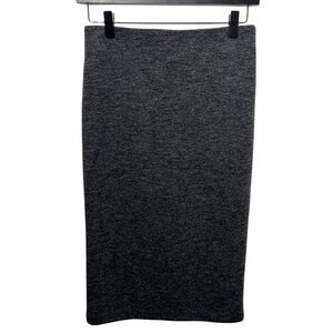 Loft Gray Pencil Skirt Womens XS Midi Stretch Pull On Work Office Casual
